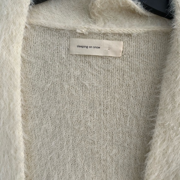 Sleeping on Snow Anthropology cardigan open front Kimono cozy soft Ivory W OS - Picture 8 of 9